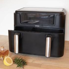 Friteuse sans huile Air fryer 10 Litres 2 Bacs 2400W Friteuse à air chaud sans PFAS