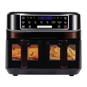 Friteuse à Air Chaud à 2 Compartiments avec fenêtre, Emphsism 10L Double Friteuse Sans Huile XXL Air fryer avec tiroirs de 2 