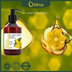 Huile macérée de millepertuis pure · Huile hyperique · Huile naturelle pour les soins du corps, du visage et des cheveux · Hu