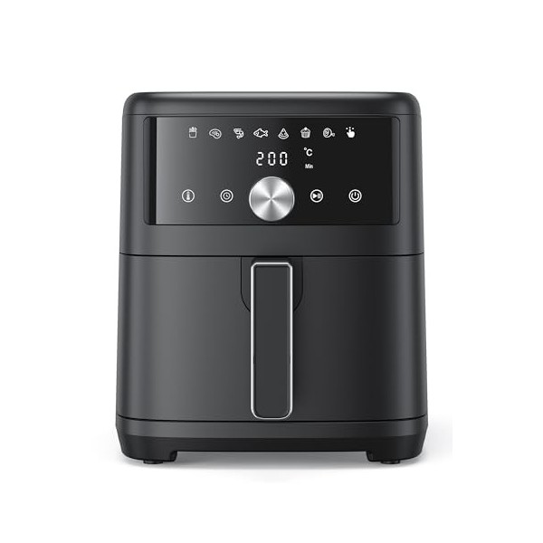Innsky Air Fryer 6L, Friteuse sans Huile XXL, 1500W Airfryer Compacte, 8 Programmes, Ecran Tactile LED, Moins DHuile et Écon