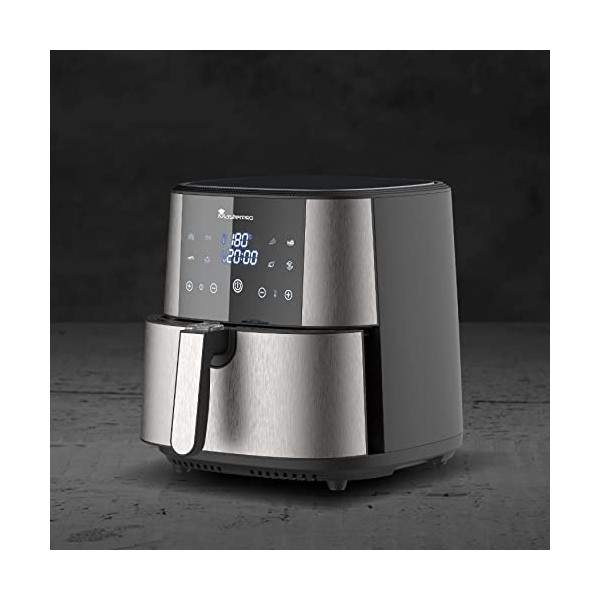 MasterPRO ROCKET 600 - Friteuse à air chaud 6L SANS PFAS 1800W 6L avec revêtement céramique CERATECH - Ecran tactile LED - Th