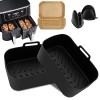shirylzee Lot de 100 doublures de friteuse à air en silicone, accessoires pour friteuse à air double Ninjas AF300UK, AF400UK,