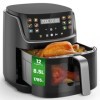 Air Fryer XXL 8,5L avec Écran Tactile LED, 12 Fonctions, Friteuse Sans Huile avec Fenêtre, Lavable au Lave-Vaisselle, 1785W F