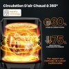 Air Fryer XXL 8,5L avec Écran Tactile LED, 12 Fonctions, Friteuse Sans Huile avec Fenêtre, Lavable au Lave-Vaisselle, 1785W F