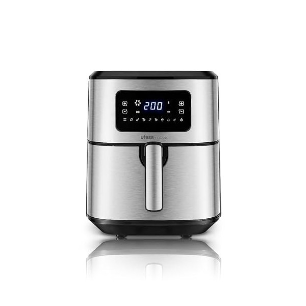 Ufesa Parrot, Friteuse Air Fryer, Double Résistance avec Vapeur, 6 L, 1800 W, 10 Programmes Préprogrammés, Fenêtre et Lumière