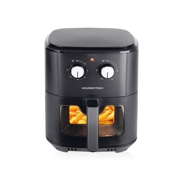 GOURMETmaxx Friteuse numérique à air chaud 4 litres, Airfryer avec minuterie et écran tactile, friteuse avec fonctions et pro
