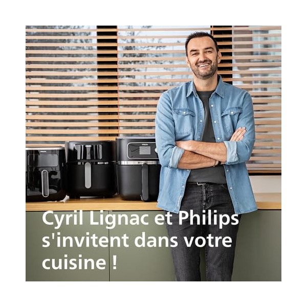 Airfryer Philips Série 1000 Double Tiroir avec Séparateur Amovible - 7,1L, Technologie RapidAir, 10 Modes de Cuisson, 90% de 