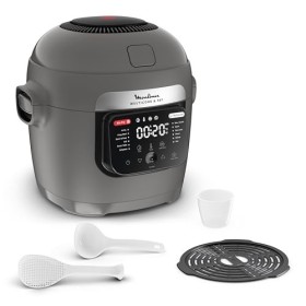 Moulinex Multicook & Fry, multicuiseur et air fryer intégré, 12programmes, Cuisson sur 2 niveaux, Départ différé, Capacité 6L