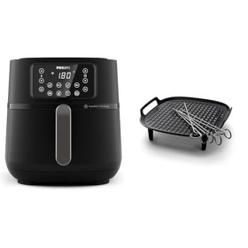 Philips Airfryer Série 5000 XXL, 7,2 L 1,4 kg , 16-en-1, application de recettes HD9285/90 et Kit barbecue pour Airfryer X