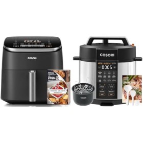 Friteuse à air chaud COSORI XXL Turbo Blaze, friteuse à air 6L avec 5 niveaux de vitesse et autocuiseur, 9 en 1, multicuiseur