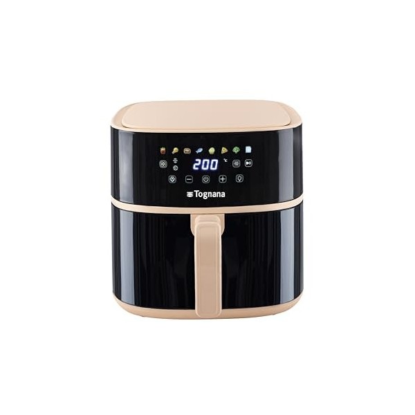 Tognana Iridea, Friteuse à air 8 L, Plastique-Acier Inoxydable, Champagne
