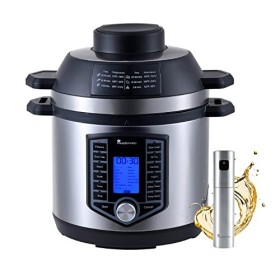 MasterPro FryCook | Kit Friteuse sans huile et auto-cuiseur 1500W et 6L avec Spray à huile | Avec 44 fonctions automatiques |