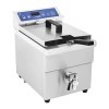 Royal Catering Friteuse à Induction Electrique Professionnelle RCEF 08E-Ego 10L, 3.500W, 60-190°C, avec Robinet de vidange, 