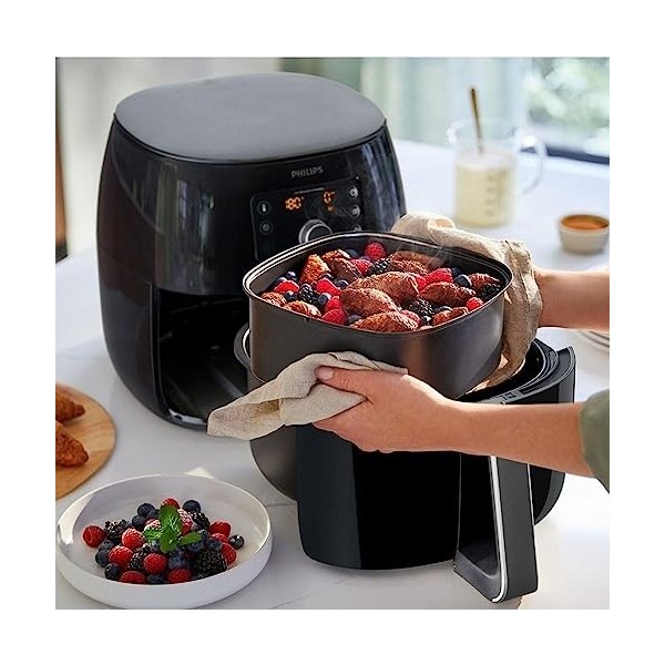 PHILIPS Airfryer Premium XXL, 7.3L 1.4kg , 90% de Graisse en Moins grâce à la Technologie Rapid Air, Application de Recette 