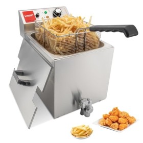 Valgus Friteuse Professionnelle électrique en acier inoxydable 3300W 13L Friteuse Grande Capacité avec panier et couvercle, s