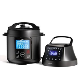 Robot de cuisine 2 en 1, cocotte programmable Foodie Pot et friteuse sans huile Foodie Fryer Lid, 9 appareils en 1, capacité 