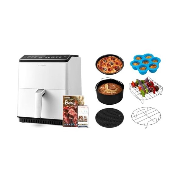 COSORI Air Fryer Dual Blaze 6,4L 1700W, Friteuse sans Huile WiFi avec 30+ Recettes Papier et 100+ & Accessoires de Friteuse s