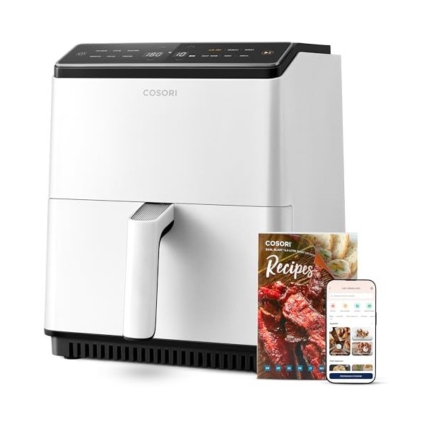 COSORI Air Fryer Dual Blaze 6,4L 1700W, Friteuse sans Huile WiFi avec 30+ Recettes Papier et 100+ & Accessoires de Friteuse s