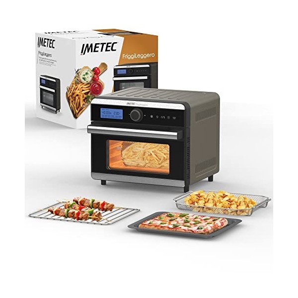 Imetec Friggileggero, Friteuse à Air Multifonctions 12 Programmes, Chauffage Rapide, 18 L, 1550 W, Commandes Numériques, Pani