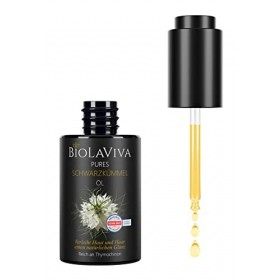 Huile de soin bio de qualité supérieure – Huile de nigelle bio pressée à froid – BIOLAVIVA – Flacon compte-gouttes en verre v