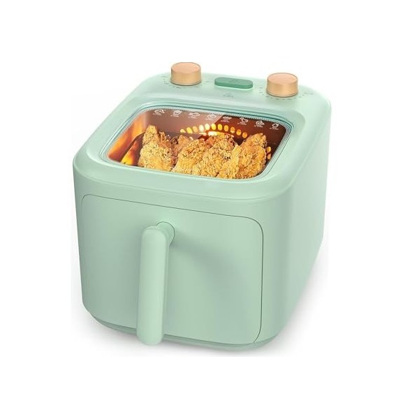 TOKIT Air Fryer Friteuse Sans Huile 5L- Friteuse à Air Chaud Electrique avec Fenêtre Visuell en Plein NFC Recettes en Ligne P