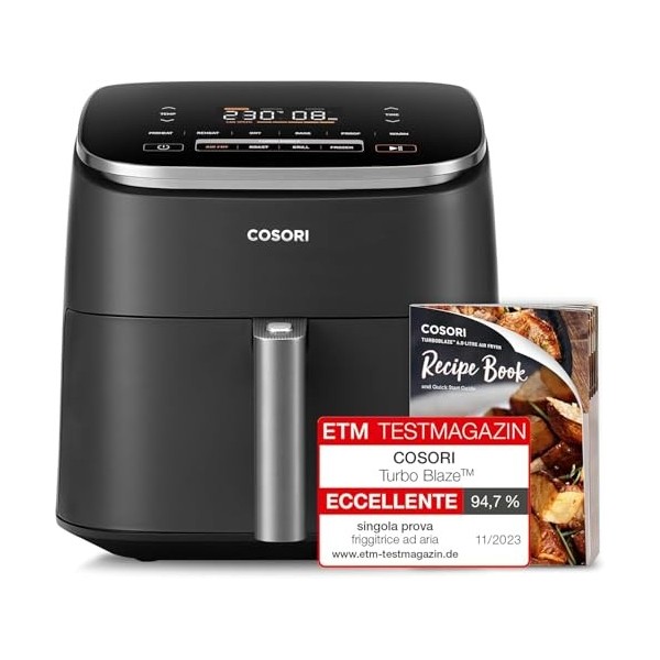 COSORIAir Fryer TurboBlaze 6L with 100 de Papiers de Cuisson 20cm