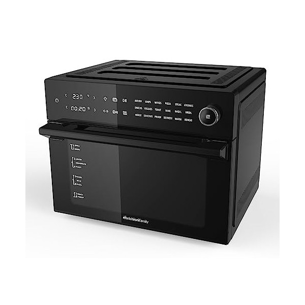 Melchioni Family | Heißluftfritteuse mit 30 Liter Kapazität BENEDETTA, Digitales Display, Dual Cook Funktion, Air Fryer mit 1