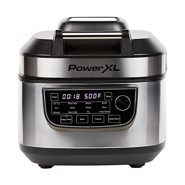 PowerXL Multicooker - Réchaud 12 en 1 avec fonction Air Fryer - pour rôtir, cuire, frire et comme gril électrique - accessoir