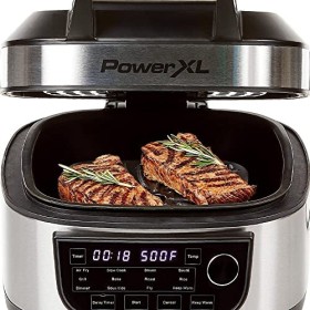 PowerXL Multicooker - Réchaud 12 en 1 avec fonction Air Fryer - pour rôtir, cuire, frire et comme gril électrique - accessoir