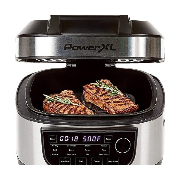 PowerXL Multicooker - Réchaud 12 en 1 avec fonction Air Fryer - pour rôtir, cuire, frire et comme gril électrique - accessoir