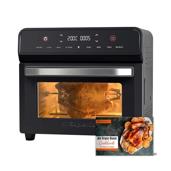HYSapientia® 24L Friteuse sans huile, friteuse à air electrique mini four 1800W, mini four à chaleur tournante avec écran dig