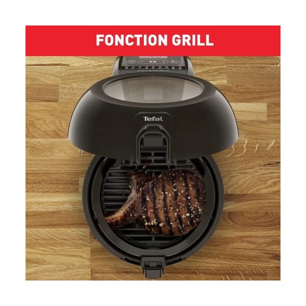 Tefal Actifry & Grill Genius Friteuse sans huile, Fonction grill, 9 menus automatiques, Grille incluse, Livre de recettes num