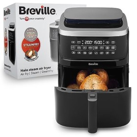 Breville Halo Friteuse sans huile vapeur - Friteuse sans huile numérique 7 l avec technologie SteamFry - 1 700 W - Noir [VDF1