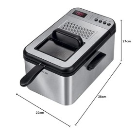 Friteuse avec Contrôle Numérique, 2200 W, Noir/Acier Inoxydable