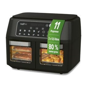 MAXXMEE Friteuse à air chaud à double chambre 11 l | Combinaison intelligente de four à air chaud, grill et friteuse avec 2 c