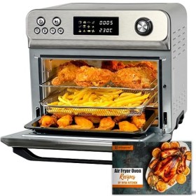 HYSapientia® Friteuse sans Huile 24L electrique mini four,Fonction friteuse à air chaud & Four，AirFryer avec 10 Programmes,18