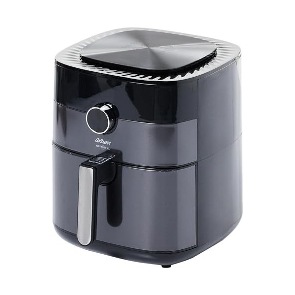 Friteuse à air chaud Arzum 6L noire, 8 programmes de cuisson prédéfinis Airfryer sans huile, friture saine, durée et températ