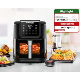 ROMMELSBACHER Friteuse à air Chaud FRH 1700, capacité de Cuisson XXL 8 litres Environ 21 x 30 cm pour 1000 g de Frites, Fon