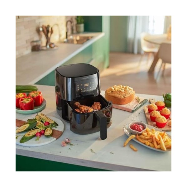 Versuni Domestic Appliances Airfryer Série 3000 L, 4.1L 0.8Kg , Airfryer 13 en 1, 90 porcent de graisse en moins grâce à la 