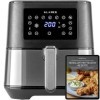 KLAMER Friteuse à air chaud 5,5l XXL, Friteuse sans huile, 1700W Airfryer avec écran tactile LED, livre de recettes numérique