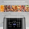 KLAMER Friteuse à air chaud 5,5l XXL, Friteuse sans huile, 1700W Airfryer avec écran tactile LED, livre de recettes numérique