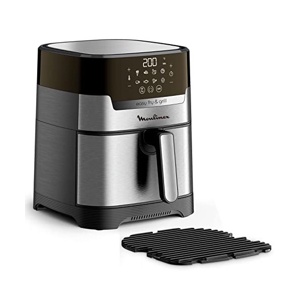 Moulinex Easy Fry & Grill Digital 2-en-1 Friteuse sans huile + grill, Capacité 4,2 L, Jusqu’à 6 personnes, 8 programmes autom