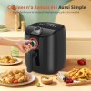 Aigostar Air Fryer - Friteuse sans huile chaud familiale 4L, 1500W, 0-200ºC, 0-30min, Friteuse air fryer, Cuisson saine. Sans