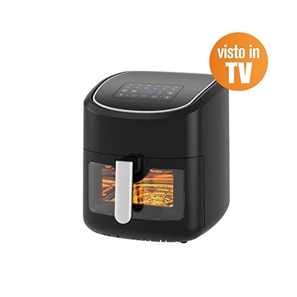 Melchioni Family | Friteuse à Air GAIA, Capacité 8L/2,5kg, Ecran Tactile, Minuterie 1/60 Minutes, 13 Programmes Préréglés, 50