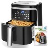 Aigostar Friteuse à air sans huile de 7L, XXL, Jusquà 10 personnes, 1900W. 7 Programmes automatiques, Air Fryer, Ecran tacti