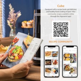 Aigostar Friteuse à air sans huile de 7L, XXL, Jusquà 10 personnes, 1900W. 7 Programmes automatiques, Air Fryer, Ecran tacti