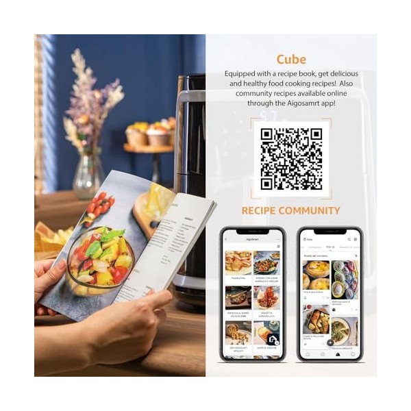 Aigostar Friteuse à air sans huile de 7L, XXL, Jusquà 10 personnes, 1900W. 7 Programmes automatiques, Air Fryer, Ecran tacti