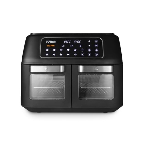 Tower T17102 Vortx Vizion Air Fryer - Friteuse Air Fryer - Air Fryer à Double Compartiment Avec Écran Tactile Numérique, 11 L
