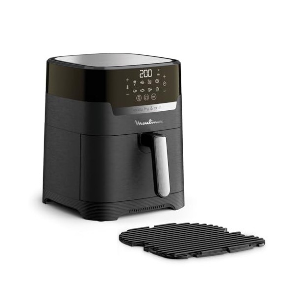 Moulinex Easy Fry & Grill XXL Friteuse sans huile + gril, Capacité 6,5 L, Jusqu’à 8 personnes, 8 programmes automatiques, Sép