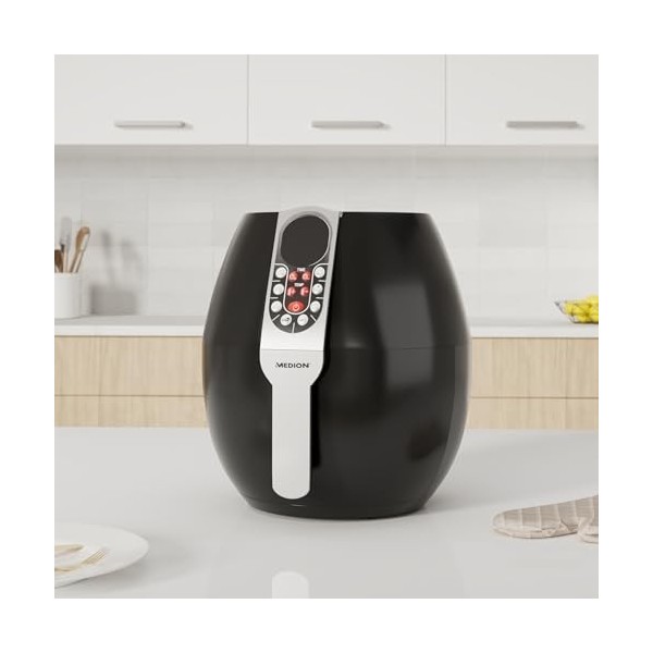 MEDION Air Fryer E10 S Friteuse sans huile à air chaud, capacité 4 L, 1500 W, 8 programmes automatiques, régulation de la te
